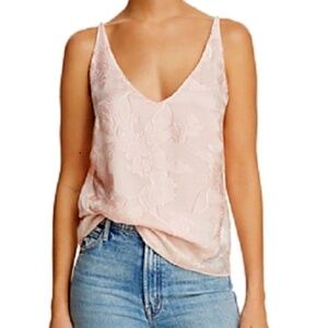 J. Brand Lucy floral jacquard V neck  silk blend camisole